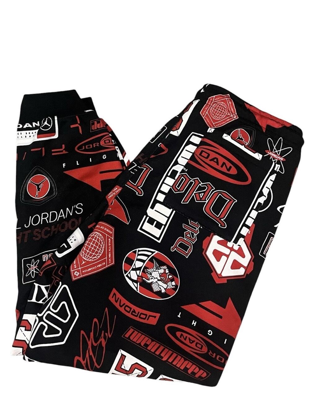 NWT Nike Men's XL Air Jordan All Over Print Fleece Pants Joggers HM7257-010
